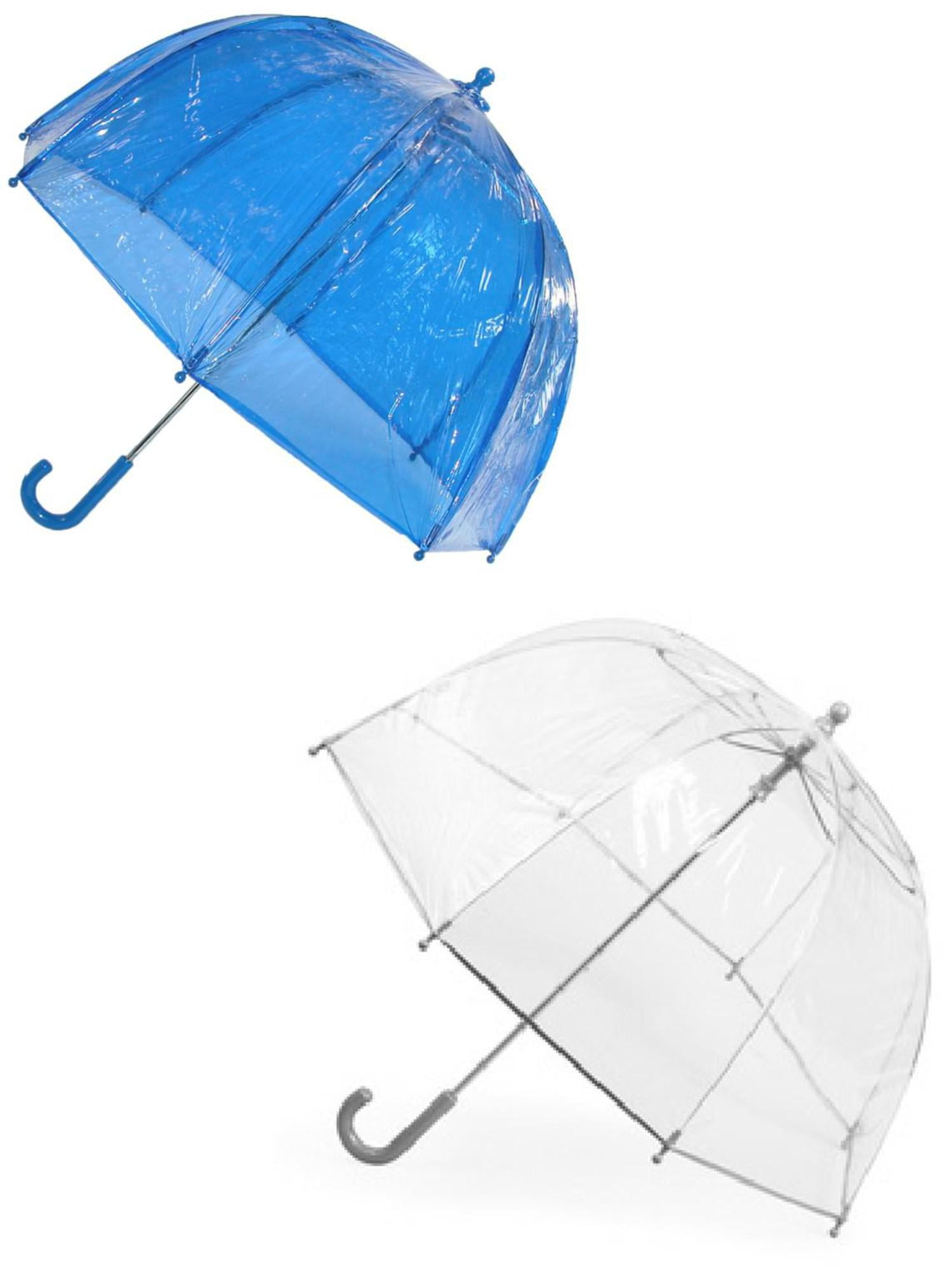 46 Clear Bubble Umbrella Manual Open Fashion Dome Shaped European Hook Handle 6 Pack 