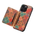 thumbnail image 4 of for Samsung Galaxy A54 (5G) Cork Wood Phone Case Retro Colorful Flower Floral Printed Back Cover, Multiple Magnetic Folio Flip ID Credit Card Holder Slot, Kickstand Support, 4 of 7