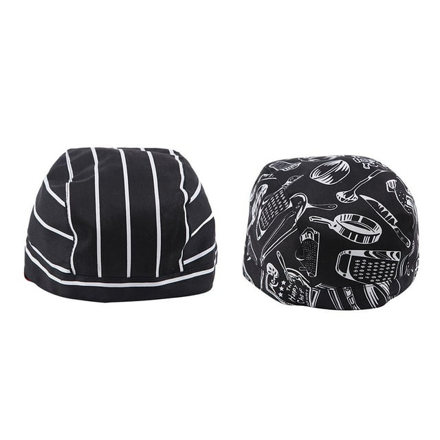 2 Piezas Gorro de Cocinero Unisex DYNWAVEMX Gorra de chef con lazo en la espalda