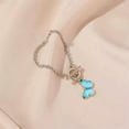 thumbnail image 4 of HOOUN Fashion Women Chain Bracelets Gradient Blue Spread Wing Butterfly Pendant 0545-Light Blue, 4 of 5