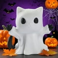 thumbnail image 3 of Spooky Cat Ghost Figurine - Cute Halloween Desk Decorations, Mini Cartoon Statue Ornament for Office, Home Desktop Display & Festive Halloween Party Decor, 3 of 8