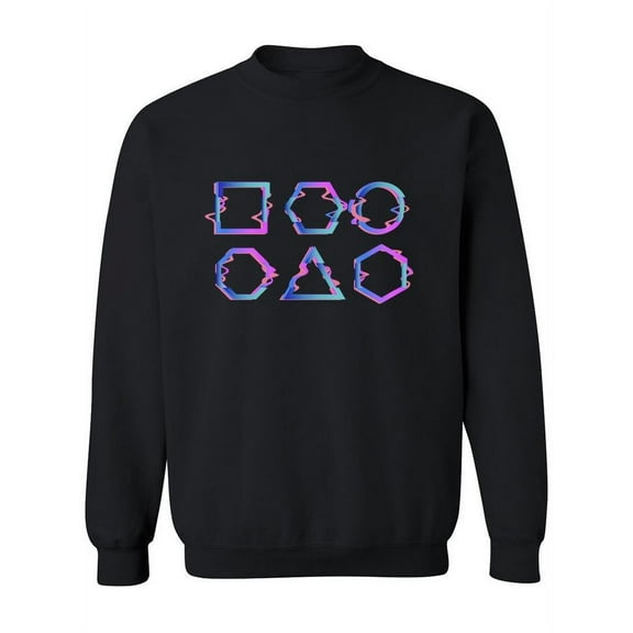 Glitched Style Holo Shapes Sweatshirt Women -Image by Shutterstock, Female Large