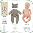 thumbnail image 5 of BABESIDE 20" Adorable Reborn Baby Doll Green Suit Sleeping Infant Boy with Soft Cloth Body Real Life Newborn Baby Dolls with Toy Accessories Gift for Collection & Kids Age 3+, 5 of 7