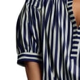 thumbnail image 6 of OBEEII Summer Blouse for Women Half Sleeve V Neck Tee Shirts Loose Fit Pullover Tops Business Casual Striped Shirts, 6 of 7