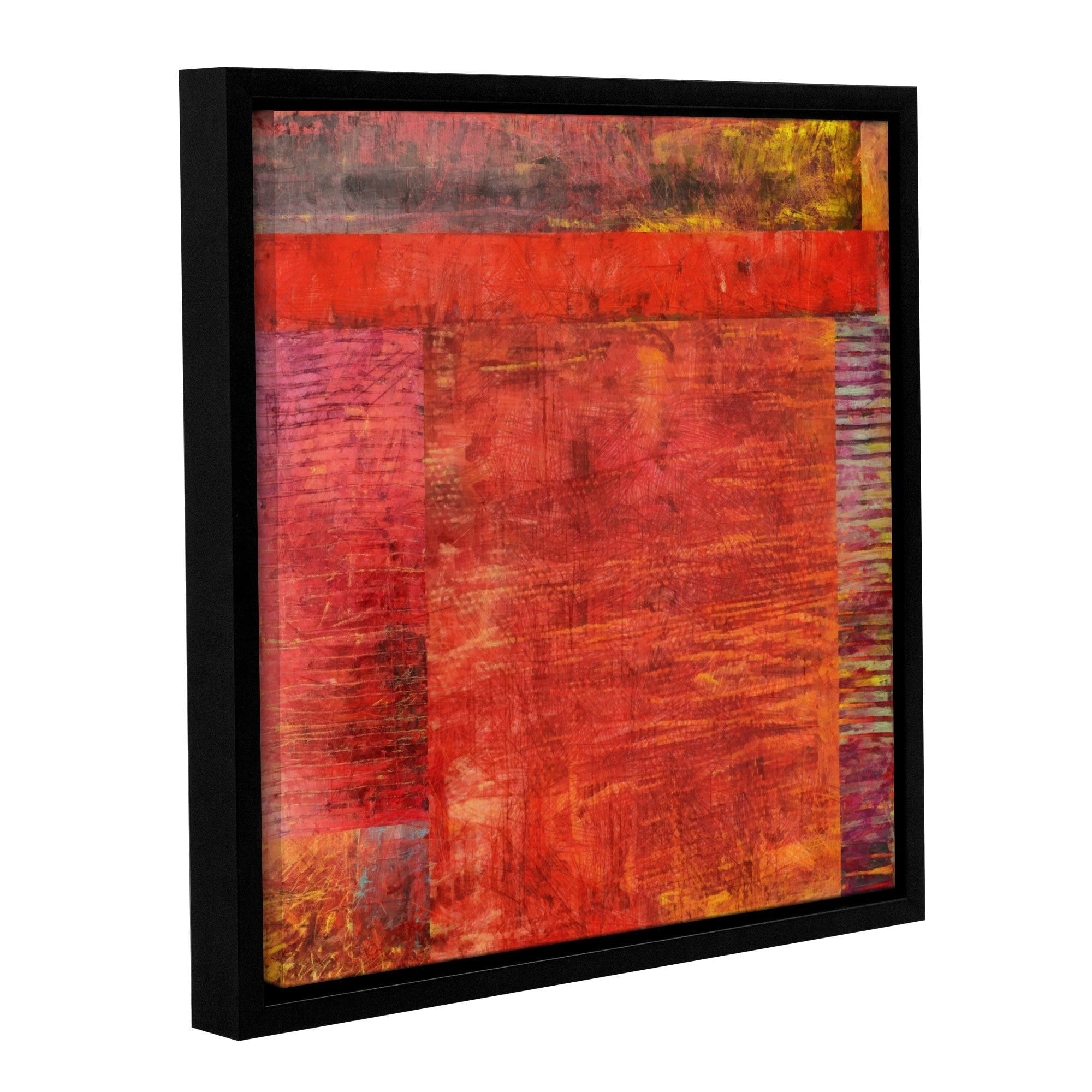 ArtWall Kevin Calkins "Essence of Red" Gallery-Wrapped Floater-Framed Canvas