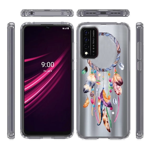 For REVVL V  Plus 5G Design Transparent Bumper Dual-Layer Hybrid Case Cover