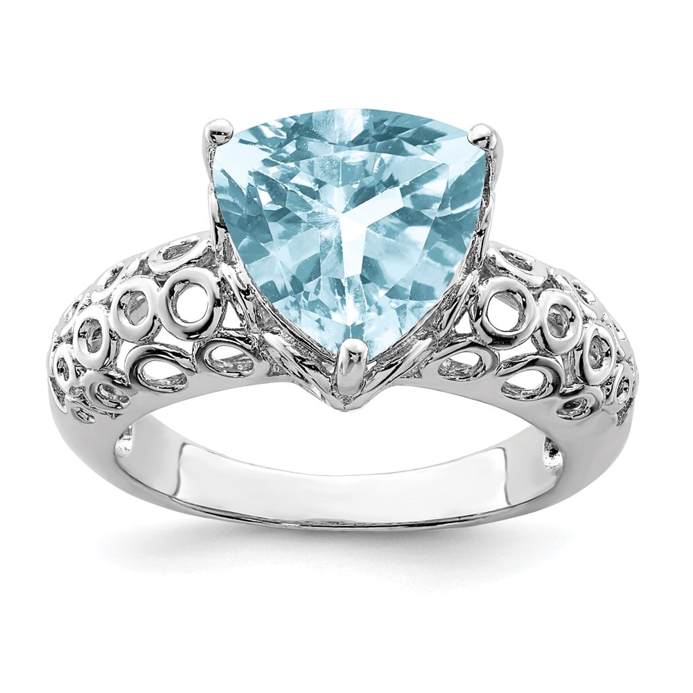AA Jewels - Solid 925 Sterling Silver Light Swiss Blue Topaz Engagement ...