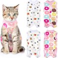 thumbnail image 1 of 2 Pcs Combinaison de Récupération pour Chaton Douce et Respirante, Chemise de Récupération pour Chaton, Empêche de Lécher la Peau, Collier de Récupération pour Chatons et Chiens (Donuts+Football) S, 1 of 7