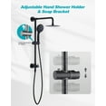 thumbnail image 4 of WOWOW Single Handle 7 Spray Patterns Wall Mounted Shower Faucet with Hand Shower 1.8 GPM in Black, 4 of 8