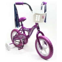 WonderPlay BMX 12 In. Kid's Bike for 2-4 Years Old, Bicycle for Girls with Front Basket, EVA Tires with Training Wheels and Coaster Brake, Purple