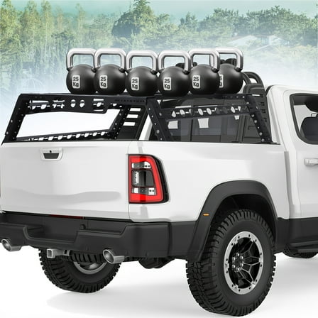 IMIKEYA Adjustable Truck Bed Rack Black for Industry Use with Wide Vehicle Compatibility