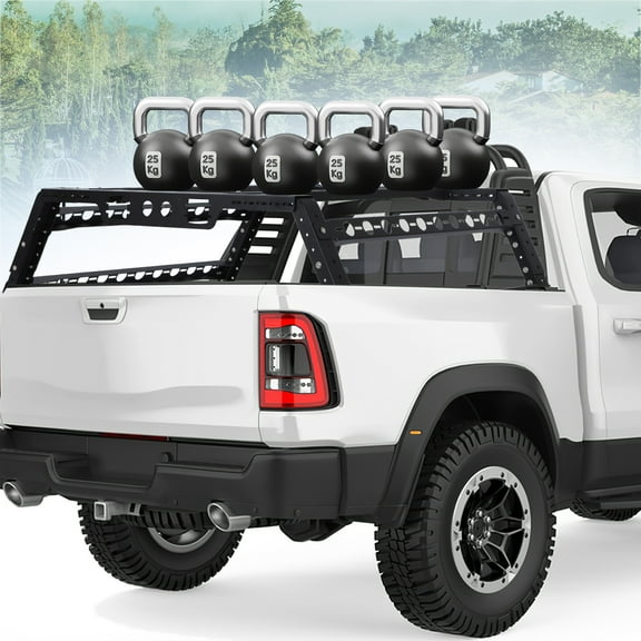 IMIKEYA Adjustable Truck Bed Rack Black for Industry Use with Wide Vehicle Compatibility