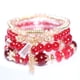 thumbnail image 1 of Xiao Hua Pulseras de cuentas apilables bohemias para hombres y mujeres, brazaletes de cuentas multicapa elásticos bohemios con dijes, joyería multicolor, rojo, 1 of 5