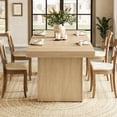 thumbnail image 5 of Finmind 63" Farmhouse Dining Table, Spacious Modern Kitchen Table with Fluted Design for Dining Room, Living Room, Natural, 5 of 7