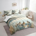 thumbnail image 3 of Feelyou Kid Jungle Duck Bedding Comforter Set 7pcs, Vintage Lake House King Bedding Sets, 3 of 8
