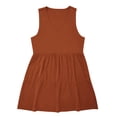 thumbnail image 4 of Summer Women's V-neck Sleeveless Dresses Solid Color Casual Pleated Loose Tank Top Dress, 4 of 7