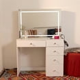 thumbnail image 2 of Boahaus Lyra Vanity Desk with LED Mirror and Built-In Speakers – Compact Makeup Vanity Table with Storage and Power Outlet, 2 of 12