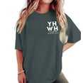 thumbnail image 4 of KimSoong Oversized Shirts for Women Christian YHWH Letter Print Tee Vintage Jesus Faith Inspirational Casual Tee Tops, 4 of 5