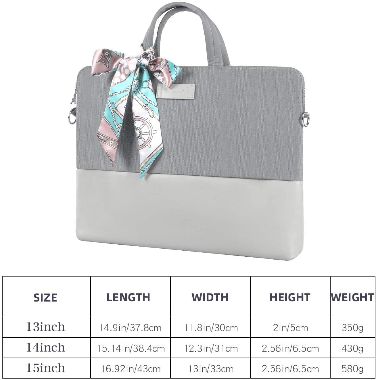 Kamlui 14 Inch Laptop Bag - for Women Carrying Leather Waterproof Computer Briefcase Shoulder Messenger Laptop Sleeve Case for Macbook Pro Air HP Lenovo Dell