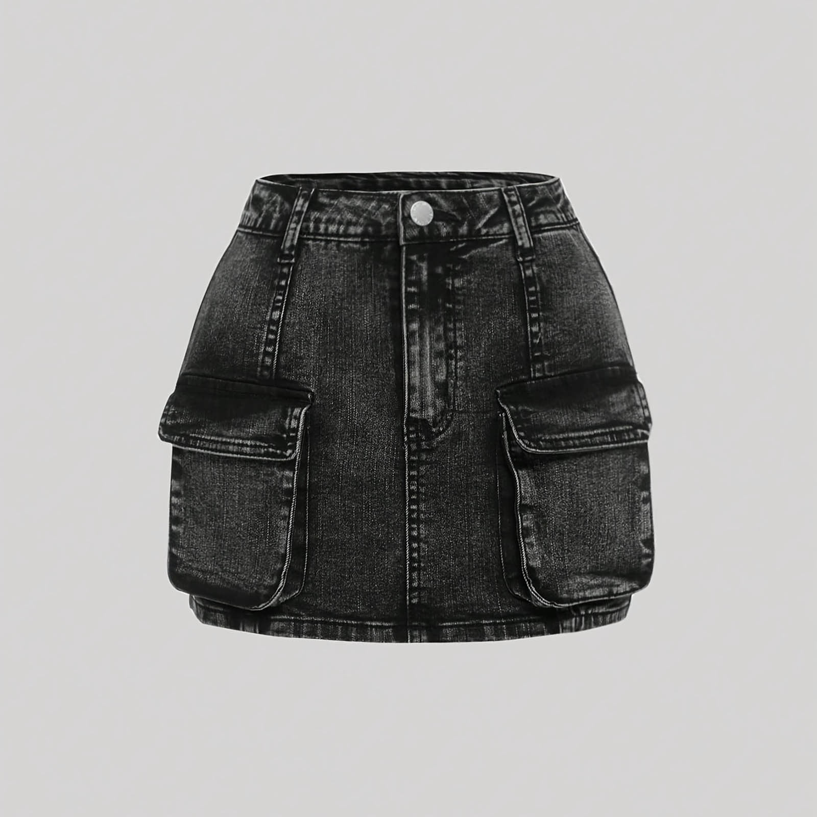 【WONDER WONDER】Inch Basic Cutting Black Denim Mini Skirt Wonder Nation Girls Destructed Denim Skirt, Sizes 4-18
