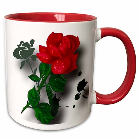 

A long stemmed red rose with dew a grunge tribal background and shadows simply stunning 11oz Two-Tone Red Mug mug-128825-5