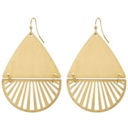 Time and Tru Womens Worn Gold Statement Earring, 2.5" Drop