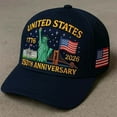 thumbnail image 3 of U.S. 250th Anniversary Retro Washed Cap, Adjustable U.S. 250th Anniversary Tribute Hat, Patriotic Cap(Blue), 3 of 4