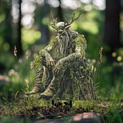 Blukids Fairy Garden Stakes Decor,Elf Garden Stakes Acrylic 2D Flower Pot Stake Garden Ground Insert Fairy Garden Accessories Tree Man Elf Statue Ornaments for Pot Plants Garden Yard Lawn Decor（Green）