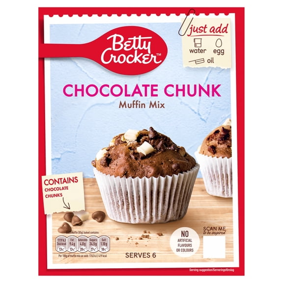 Betty Crocker Chocolate Chunk Muffin Mix 335G, Imported from Britain