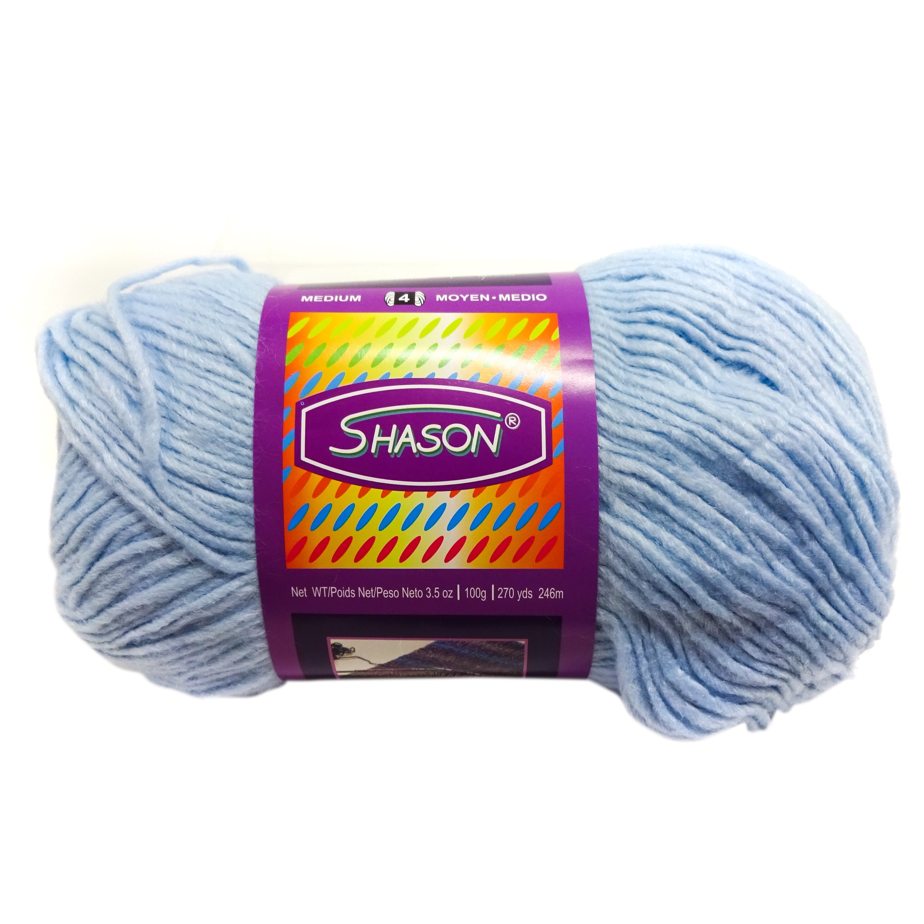 Shason Textile (8-Pack) Super Soft Acrylic Yarn, Baby Blue