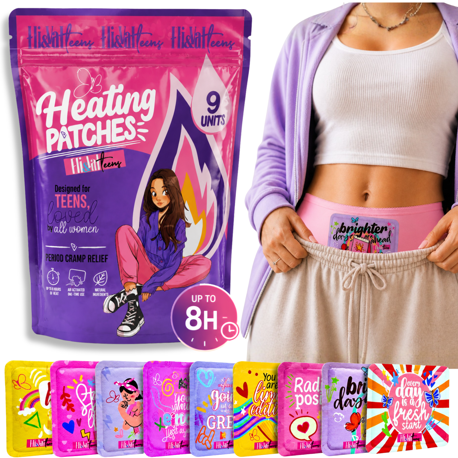 Ultra Thin Period Heating Patch for Cramps - Heat Therapy for Menstrual Pain Relief - Portable Heat Patches for Teens Girls and Women - Menstrual Heating Pads for Cramp Relief (Heating Patches)