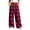 Red, variant on Idoravan Womens Plaid Pants Wide Leg Women's Elastic Waist Straight Casual Wide Leg Pants Daily Wear Outfit Pants Womens Loose Pants Casual