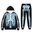thumbnail image 6 of Men's Skeleton Hoodie and Sweatpants Set - Halloween Matching Loungewear with Bone Print, Comfortable Fall Outfit for Adults, 6 of 7