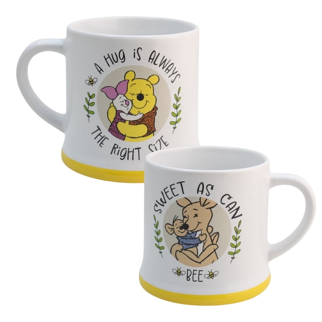 Set 2 Tazas Cerámica Blanco Diseño Winnie Pooh 480 ml