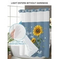 thumbnail image 6 of No Hook Shower Curtain, Haze Blue Sunshine Sunflower Small Shower Curtains with Snap in Liner, Pastoral Bees Farmhouse Floral Waterproof Washable Fabric Bathroom Curtain Sets, 36" x 78", 6 of 9