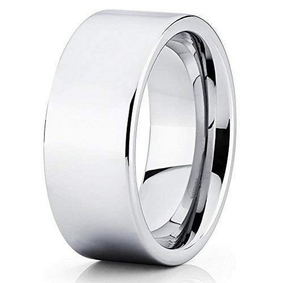 12mm Silver Tungsten Ring Tungsten Carbide Ring Shiny Polish Tungsten Band (6)