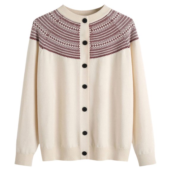 Bovemsi Womens Sweaters Cozy Women's Fun Autumn/Winter Retro Flower Long Sleeve Button Knitted Cardigan Sweater Business Casual Sweaters