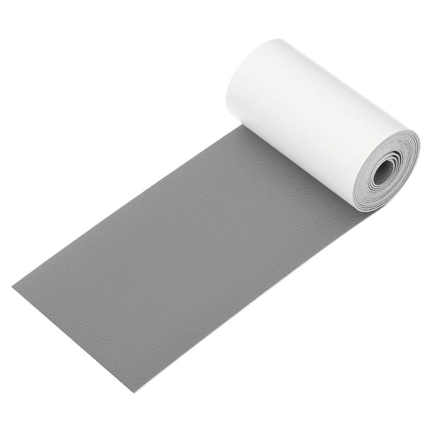 Cinta de parches de cuero Uxcell para muebles, kit de reparación de cuero autoadhesivo de vinilo de 3.2 x 61 pulgadas, gris claro
