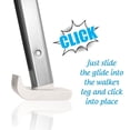 thumbnail image 2 of 2PCS Top Glides Click & Go Walker Ski Glides for Stander EZ Fold-N-Go Travel Walker (White), 2 of 4