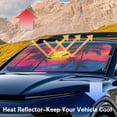 thumbnail image 3 of Yuyamidu Sunset Car Sun Shade Windshield Coconut Tree Front Windshield Sunshade for Car SUV Van Foldable Automotive Sun Visor Car Protector Accessories Keep Your Vehicle Cool, 3 of 7