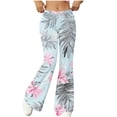 thumbnail image 2 of Women's Plus Size Wide Leg Flare Leggings High Waisted Stretch Casual Pants, 2 of 6