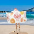thumbnail image 2 of Yayeee Kids Hooded Towels Toddler Soft Absorbent Beach Bathing Wrap 50" x 23.5", Floral Orange, 2 of 5