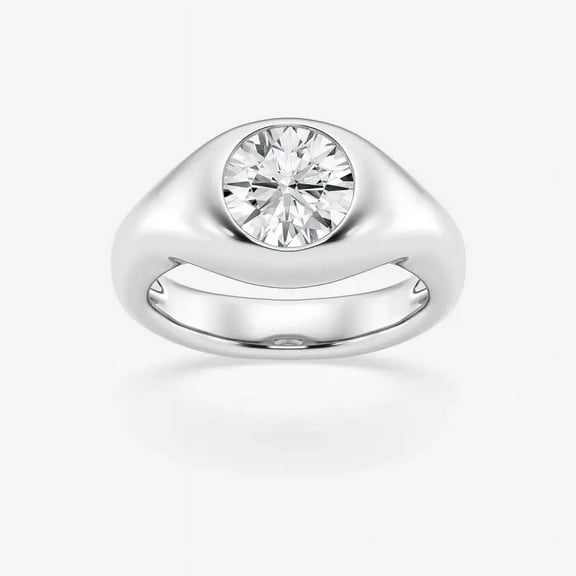 Vivid Jewel 14K White Gold Plated Wedding Anniversary Ring - 1.8 Ct Round Cut Moissanite Engagement Wedding Rings Gifts - Solitaire Weeding Anniversary Ring for Women's - Birthday Gift for Her