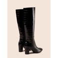 thumbnail image 4 of Elegant White Boots For Women, Embossed Side Zipper Chunky Heeled Classic Boots, 4 of 4