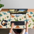 thumbnail image 4 of Long Mouse Pads for Desk,Colorful Dinosaur and Leaf Pattern Desk Mats on Top Of Desks, Desk Mouse Pad Extra Large with 3mm Non-Slip Base and Stitched Edge for Gaming,Office,Work,Home 47.3"x23.6", 4 of 6