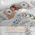 thumbnail image 4 of Queen 4 Piece Bedding Set Rustic Bee Flower Wreath Soft Breathable Duvet Cover and Pillowcase,Farmhouse White Wood Board Duvet Cover Set Washable Bed Sheets for Bedroom Dormitory Guest Room, 4 of 9
