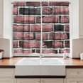 thumbnail image 2 of Ambesonne Urban Art Kitchen Curtains, City Life Bricks Print, 55"x39", Charcoal Grey Pale Rust, 2 of 3