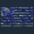 thumbnail image 3 of Blue American Flag Courage Loyalty Honor T-shirt USA Military Proud Veteran's Day Don't Tread on Me Men's Tee, 3 of 7