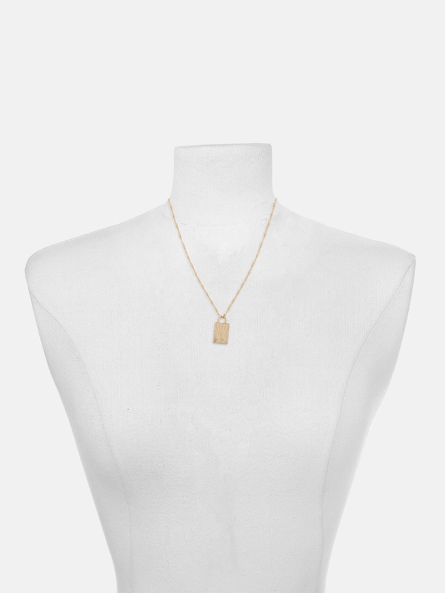 Time and Tru Women's Goldtone Be The Light Lock Pendant Necklace