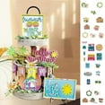 thumbnail image 1 of Rustic Farmhouse Tiered Tray Decors Eco-friendly  Exquisite Pattern  Bright Color Tiered Tray Ornaments (5/6/7/8Pcs), 1 of 8